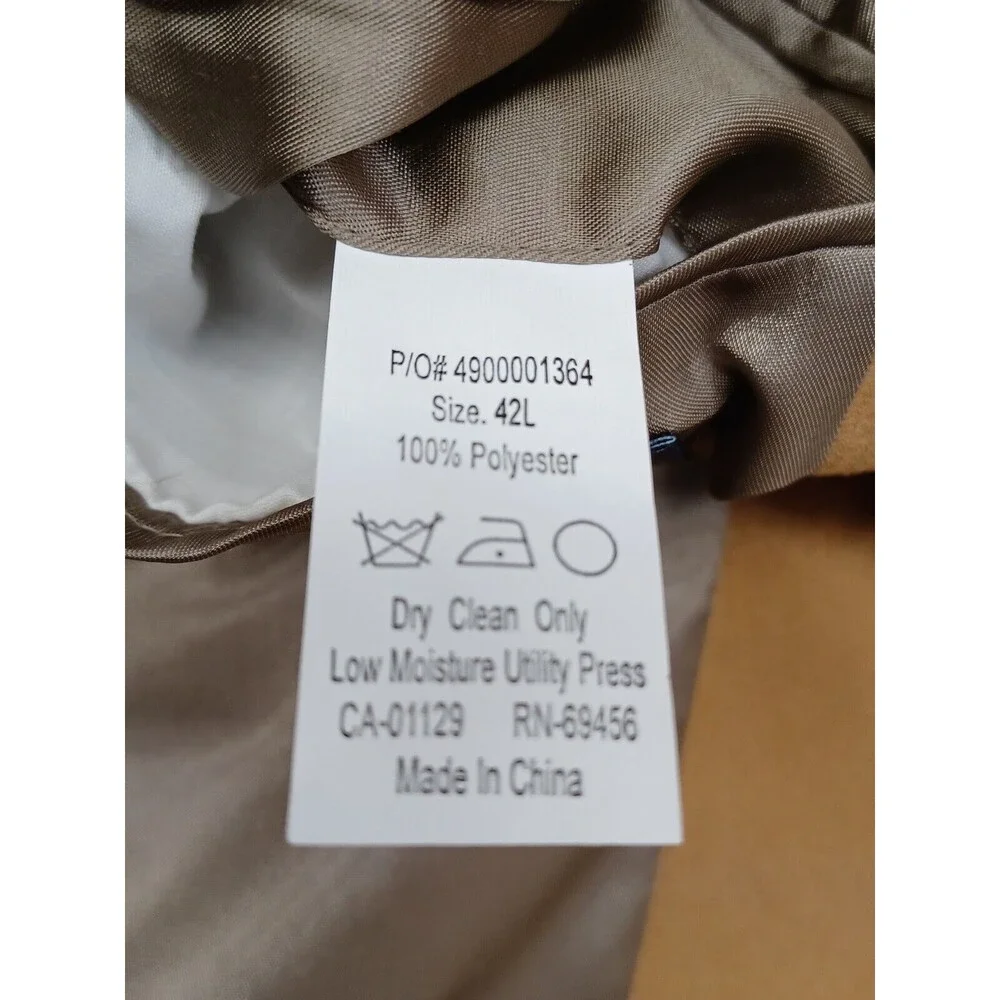 CHAPS Men's Faux Suede Blazer Jacket Sport Coat Camel Tan Ralph Lauren 42L
